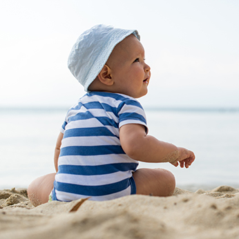 Cjild playing on beach